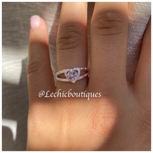 New Womens love heart silver Plated ring - Picture 6 of 9